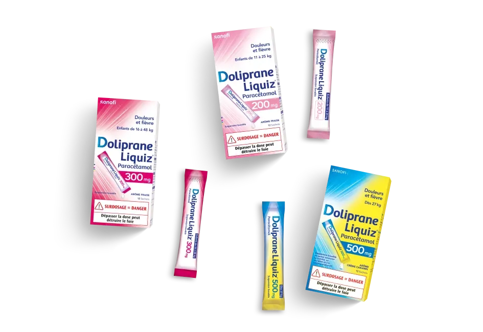 Dolipraneliquiz pour enfant 200, 300, 500mg